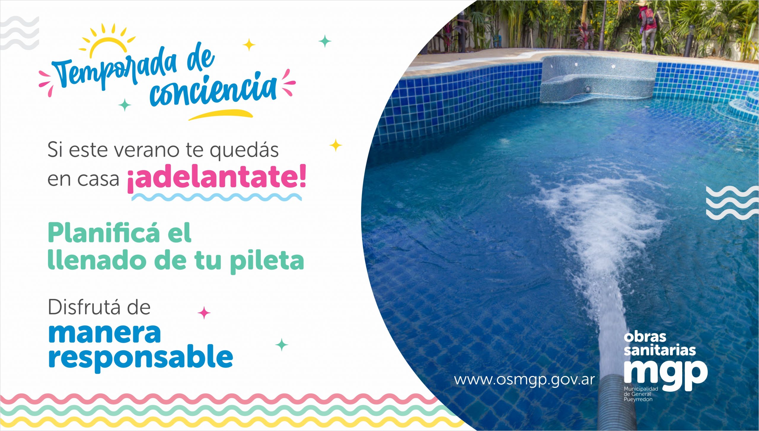 OSSE recomienda adelantar el llenado de piletas OSSE recomienda adelantar el llenado de piletas