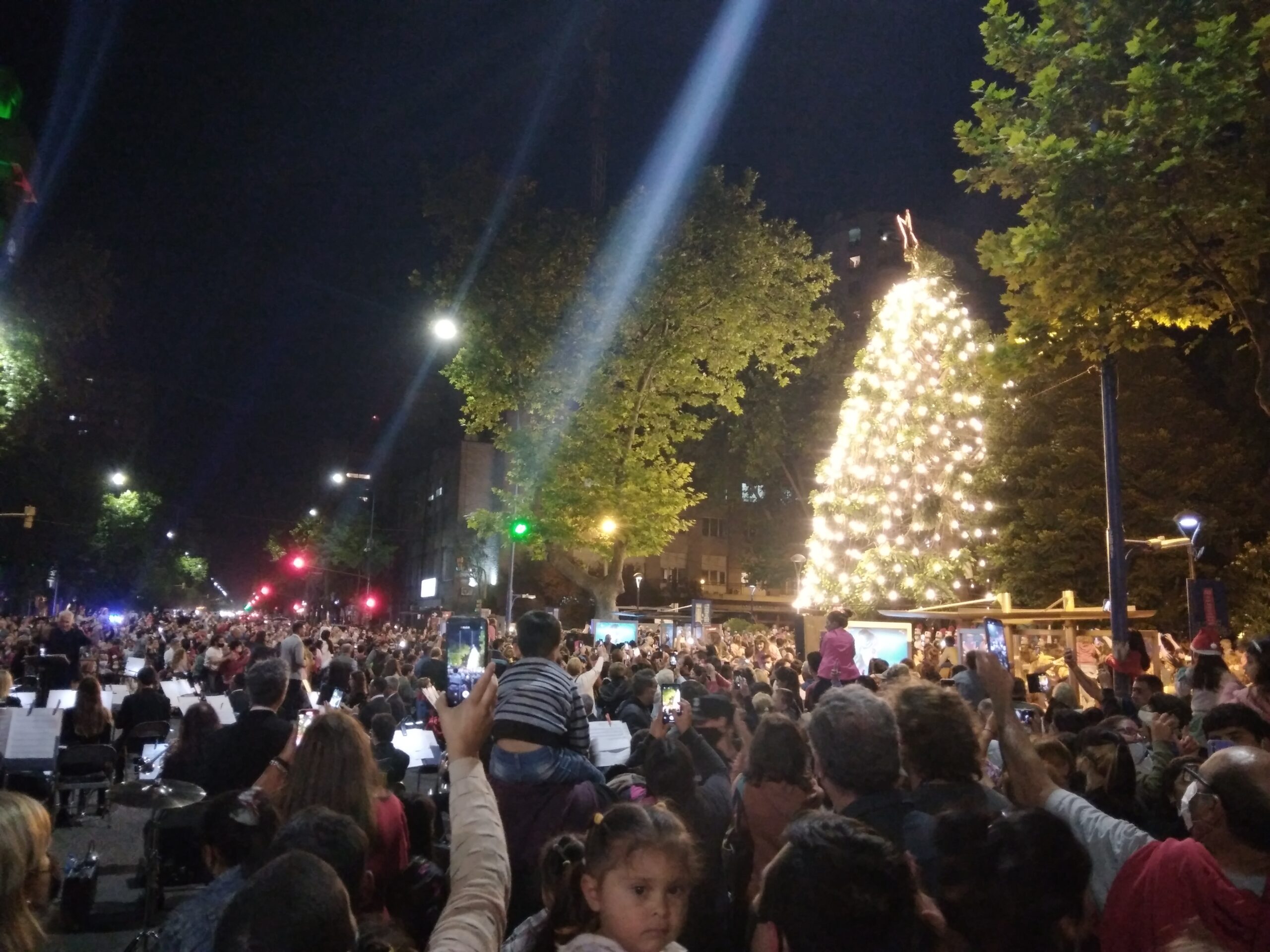 Cientos de familias disfrutaron del encendido del Árbol Navideño de Plaza San Martín