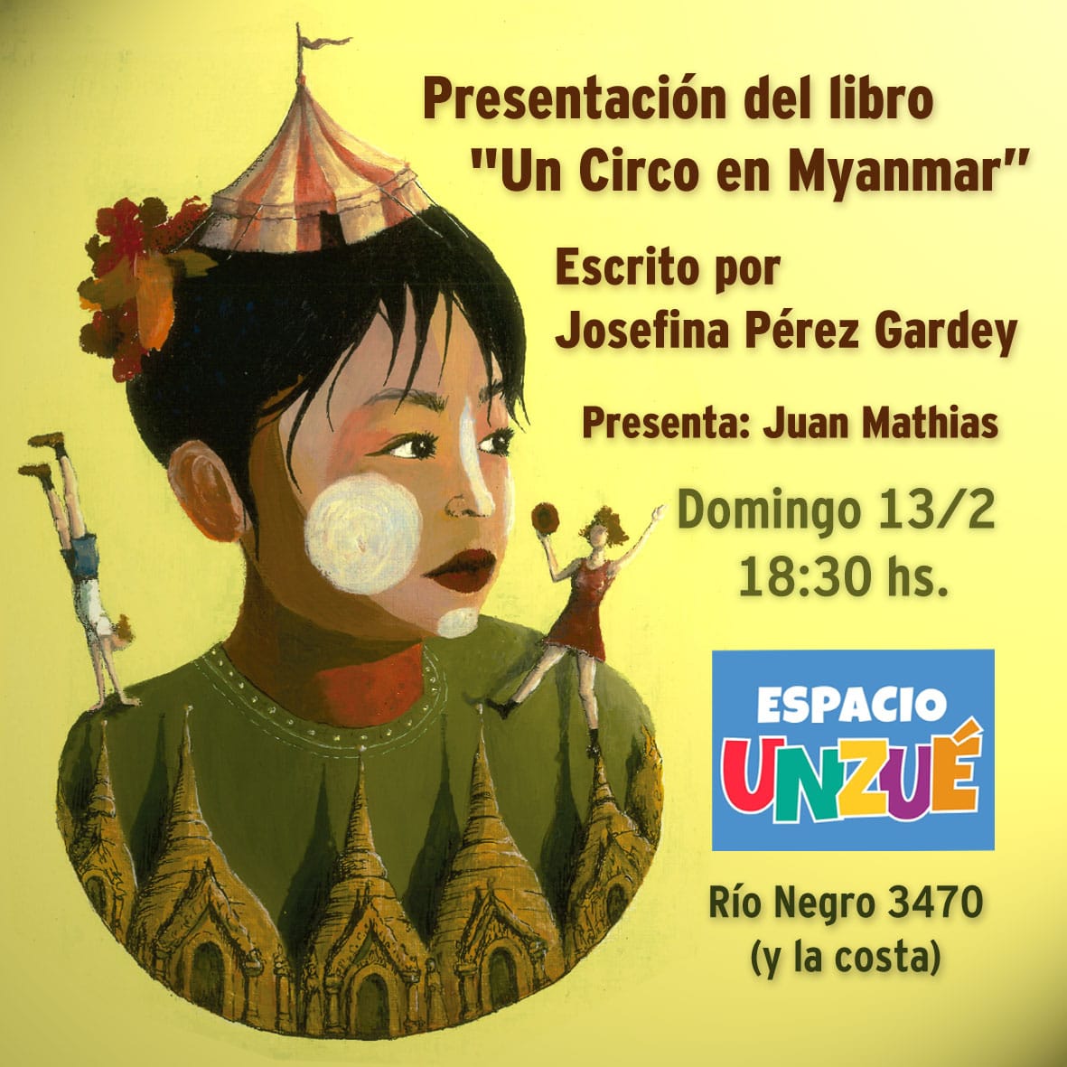 Presentan el libro "Un Circo en Myanmar", de Josefina Pérez Gardey