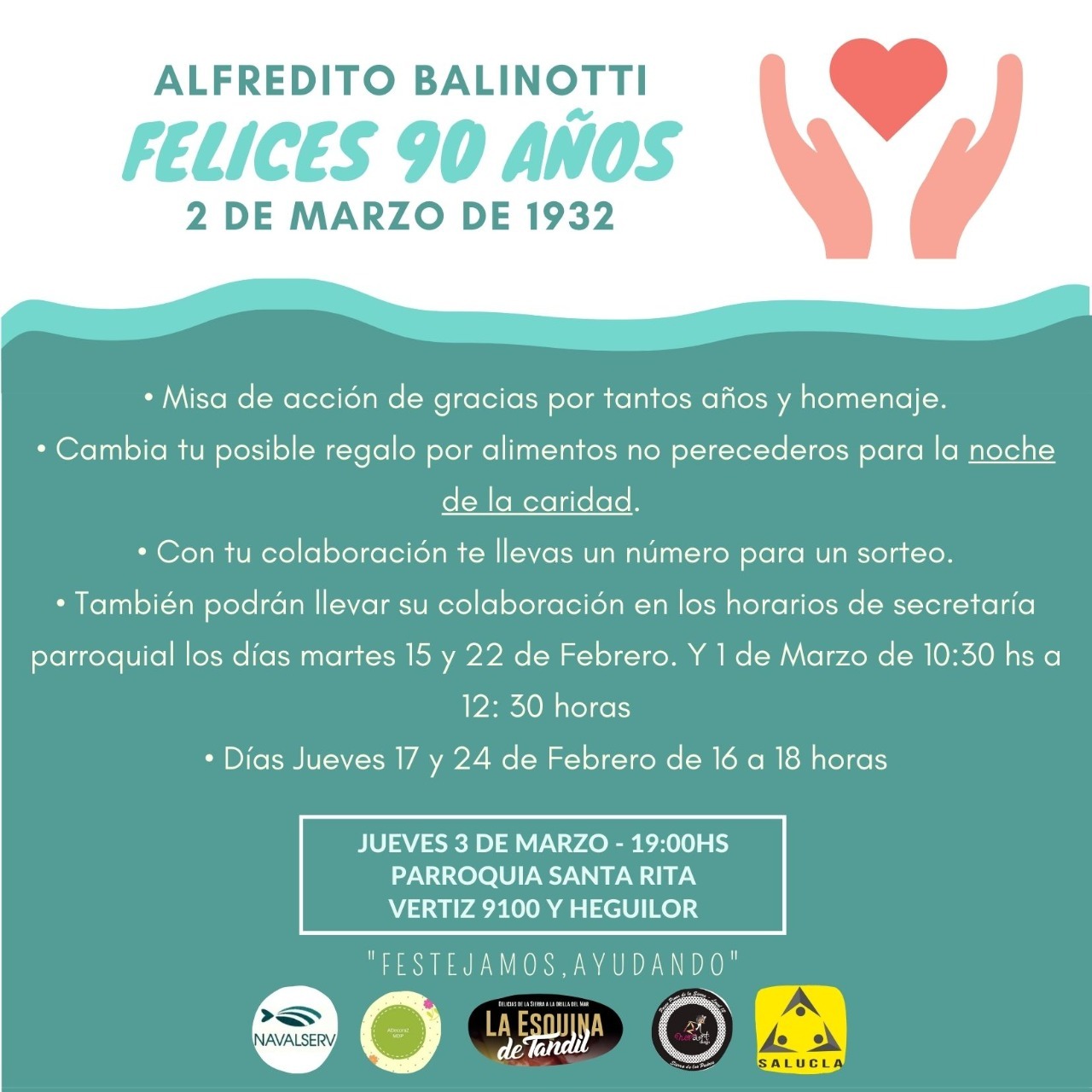Alfredo Balinotti cumple 90 años y habrá un festejo solidario