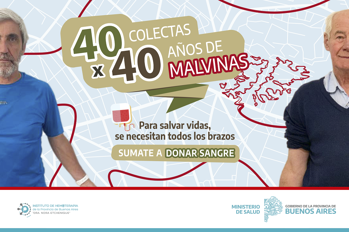 La Fundación No Me Olvides convoca a una jornada masiva de Donación de Sangre por los 40 años de Malvinas