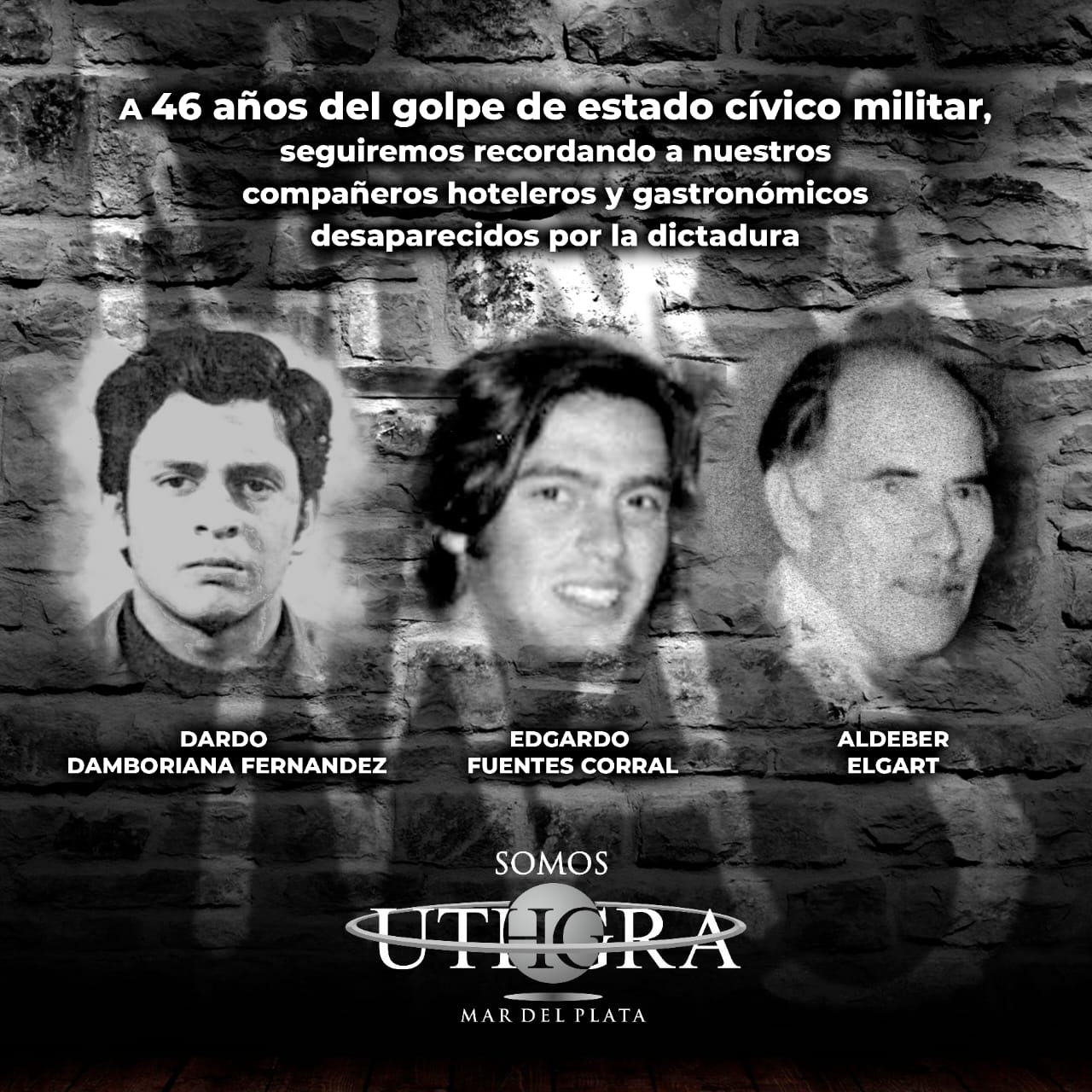 UTHGRA recuerda a trabajadores hoteleros y gastronómicos desaparecidos