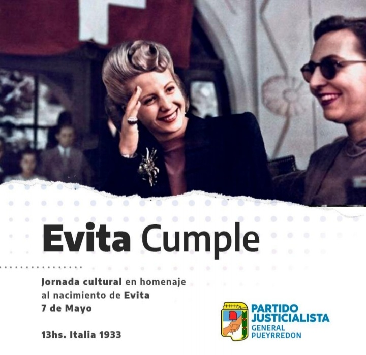 "Evita cumple": El Partido Justicialista hará una jornada cultural
