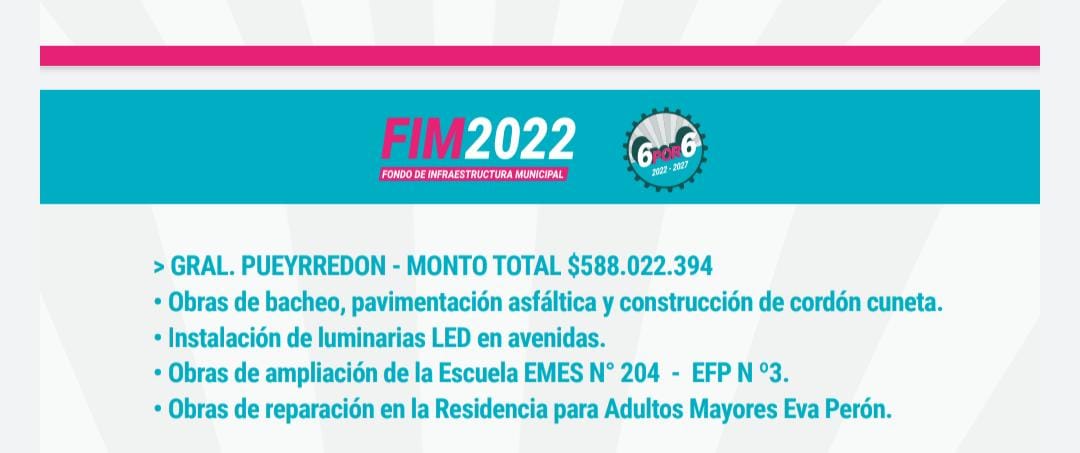 Fondo de Infraestructura Municipal 2022: anuncian más de 588 millones de pesos en obras para General Pueyrredon