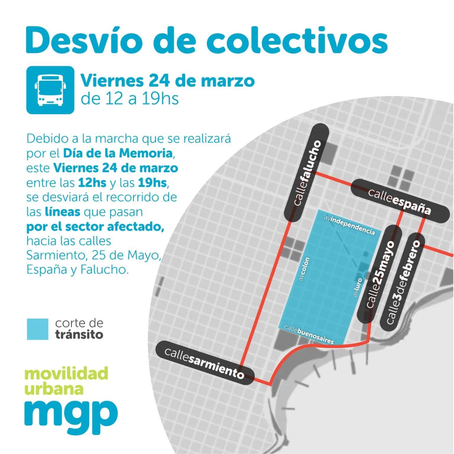 Por la marcha del 24, habrá cambios en los recorridos de los colectivos ...