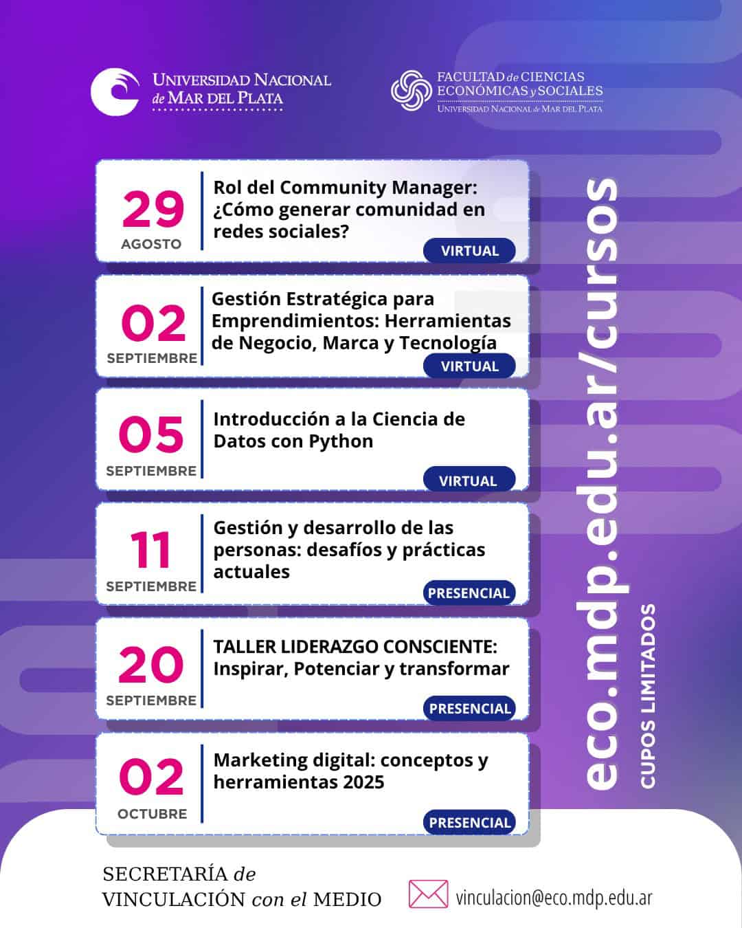 Económicas lanzó nuevos cursos de formación profesional para el segundo semestre