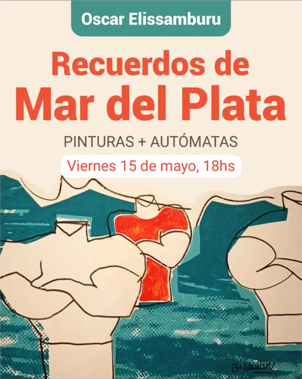 El mar, la nostalgia y el movimiento: concluyó con éxito la muestra «Recuerdos de Mar del Plata» de Oscar Elissamburu