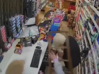 Violento asalto a un minimercado: una empleada enfrentó a un ladrón con una escalera