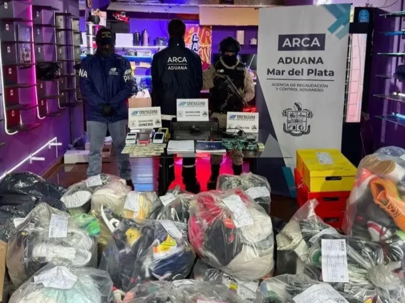Megaoperativo por contrabando en Mar del Plata: un detenido y un millonario secuestro de mercadería, oro, armas y vehículos