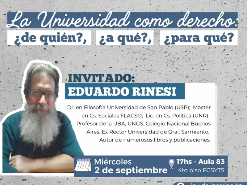 Se realizarán las Jornadas institucionales  «Universidad y democracia»