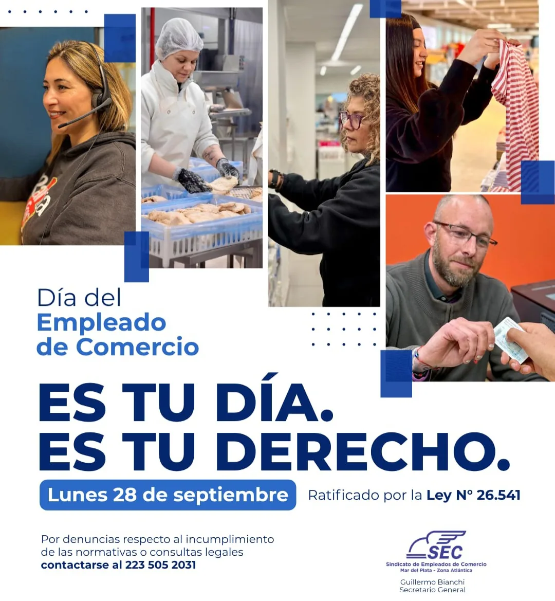 El lunes 28 de septiembre se celebra el Día del Empleado de Comercio